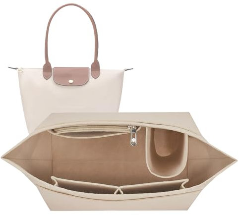 Alriedy Taschen Organizer für Longchamp Tasche Damen – Handtaschen Organizer M mit Multifunktionalen Taschen – Große Kapazität Faltbarer Filz Einsatz