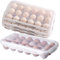 MAKTSAM 4 PCS 72 Eggs Covered Egg Holders, 18 Grid Stackable Clear Plastic Fridge Egg Tray with Lids, Deviled Eggs Tray Carrier Holders for Fridge