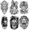 AIBAOBAO 6 Feuilles Tatouages Temporaires, Faux Tatouage Homme Femme 21 x 15 cm, Tatouage Tigre Lion Loup, Tatouage Autocollant 3D Imperméables, Tatouage pour Cou Torse Bras Dos Cuisse Corps Poitrine