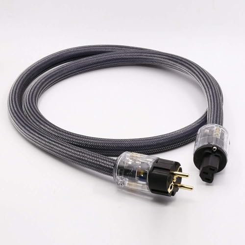 JJmooer 10awg Reines Kupfer mit Geschirmt HiFi-netzkabel, High-End Audiophile Sauerstoff Freies Kupfer Audio Stromkabel(3m)