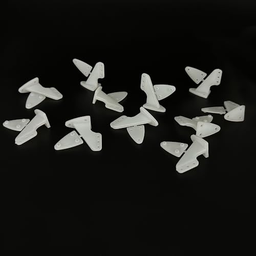 10 Stück RC Flugzeug Kunststoff Lock On Control Horn Micro Control Horn für RC Flugzeug Hubschrauber DIY Modell Flugzeugteile (20 x 28,5 mm weiß)
