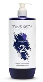 Tomas Arsov Sapphire Blonde | Conditioner 250 ml | Platin Effekt | Farbschutz Anti-Gelbstich | Feuchtigkeit Glanz | Tägliche Pflege | Blondhaartönung