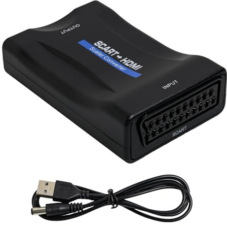Kasoud Scart to HDMI Converter, 80cm Cable, DVD Player to TV, HDTV, VHS, Sky, Blu-Ray, Upgrade Viewing Experience