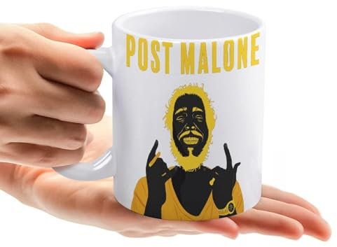YINGD Mug Post Malone Post Malone Coffee Cup Mug Large Capacity Ceramic 330ml Double Sided Print Beer Heat Resistant Overflow No Condensation Easy to Wash Convenient to Carry Present
