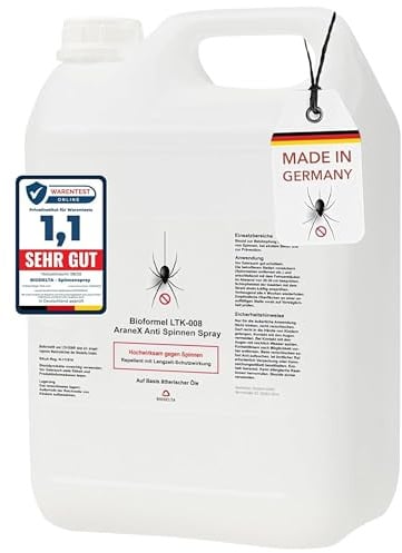 BIODELTA Spinnenspray 5 l - Spinnenabwehr mit Langzeitwirkung | Anti Spinnen Spray mit Langzeitwirkung - Spinnenvertreiber für innen und außen - Ungezieferspray - aus Deutschland