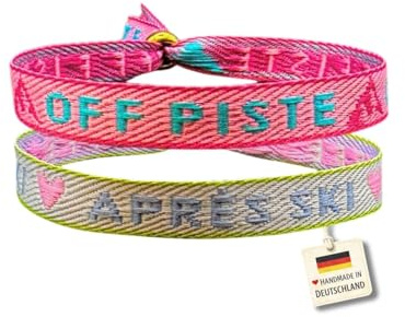 happymaker Stoffarmbänder mit Statement im Boho Style für Frauen und Männer, wasserfest, handmade in Deutschland, Festival Armband