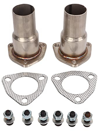 DriKou Kit riduttore flangia collettore di scarico a 3 bulloni, diametro da 2 1/2 a 2 pollici per sistemi di scarico automobilistici