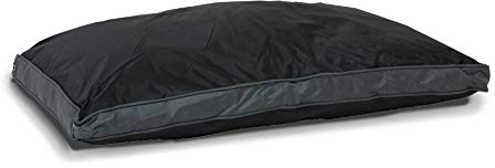SUNNYDOGS Outdoor-Hundekissen XXL 120 x 80 cm (Dino), schwarz, wasserdicht und robust, Liegekissen, Hundekissen für draußen