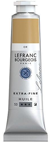 Lefranc Bourgeois 405153 extra feine Ölfarbe in Künstlerqualität aus hochwertigen Pigmenten, lebendige Farben, hohe Lichtechtheit, 40ml Tube - Gold