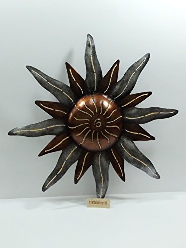 Sonne Metall Wanddeko mit Teelichthalter Wandbild Garten Deko Hänger Wandschmuck