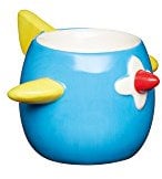 KitchenCraft Ceramic Aeroplane-Shaped Novelty Egg Cup, 10 x 9 x 7 cm (4 x 3.5 x 3) - Blue