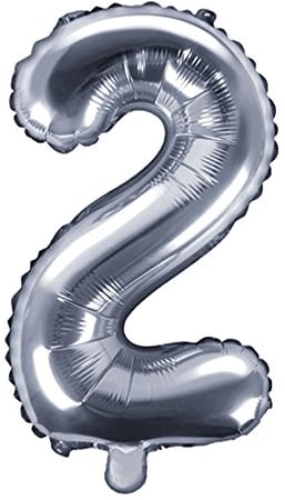 DekoHaus Folienballons Buchstaben/Zahlen Höhe 35 cm Farben: Gold oder Silber (2, Silber)