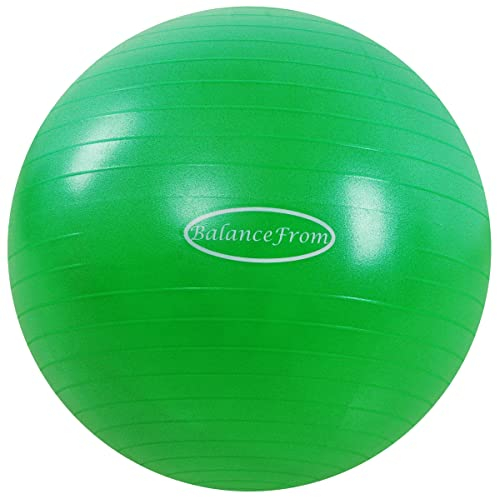 Fitvids Gymnastikball, Yoga-Ball, Fitnessball, Geburtsball mit Schnellpumpe, 0,9 kg Kapazität, Grün, 86,4 cm, XLL