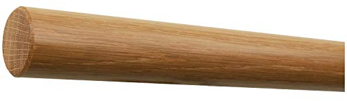 TIBU Eiche Holz Handlauf Geländer 30-500cm mit Holzenden Wandhandlauf Wand Treppe, Länge 1800 mm / 180 cm / 1,8 m und Enden gefast