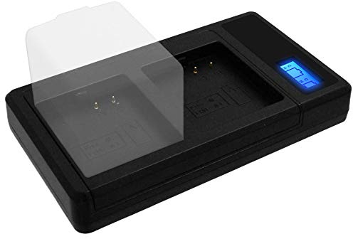 Dual-Ladegerät (Netz, USB, mit Display) kompatibel mit Arlo VMA4400, VMA4410 für Arlo Pro, Pro 2, Arlo Go - inkl. 2A USB-Netzteil (2 Akkus gleichzeitig ladbar)