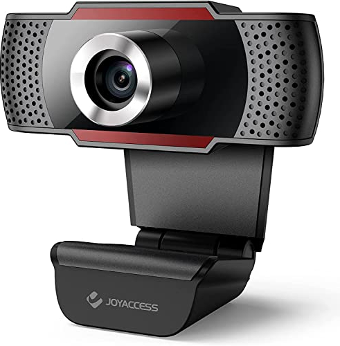 JOYACCESS Webcam PC con Micrófono, Web Cámara 1080P, Negro y Rojo, Vista Gran Angular de 105º para Transmisión en Streaming, Conferencias en Zoom, Youtube, Skype, Compatible con Windows, Mac
