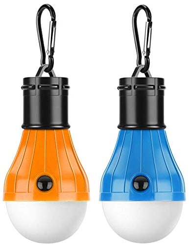 Hongtellor Camping Lights, Tent Lights with Carabiner Clips- 2Pcs Waterproof Tent LED Light Portable Camping Emergency Light Lamp Lantern for Camping, Hiking, Fishing