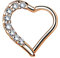 Taffstyle Piercing Clicker Scharnier Ring Segmentring Septum Tragus Helix Ohr Nase Nasenring Nasenpiercing Ohrpiercing Herz mit Glitzer Kristall Rosegold Links