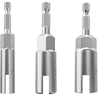 3 Stück 1/4 Zoll Sechskantschaft, Power Flügelmutter-Schraubendreher-Set, Schlitz-Flügelmuttern, Bohrer-Bit-Steckschlüssel-Werkzeug-Set, Bohrer für Panelmuttern, Schrauben, Augen-C-Haken-Schraube