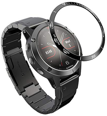 AISPORTS Edelstahl Uhrenlünette-Schutzhülle für Garmin Fenix 5/Fenix 5 Plus - Metallhülle mit Kratzschutz - Sport & Schutz für Smartwatch - Bezel Cover