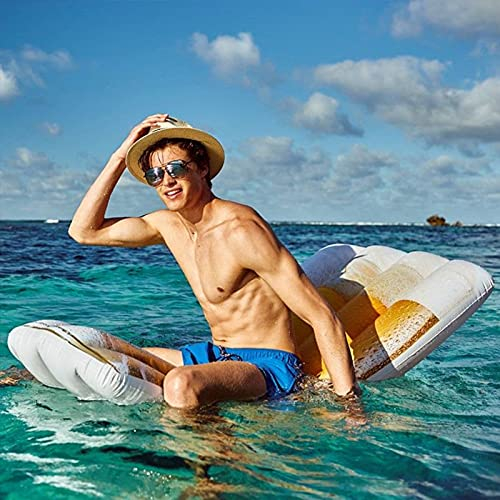 72 '' Taza de Cerveza Inflable Gigante Piscina Flotador Botella Tumbona Flotador Balsa Adulto Anillo de Natación Fiesta