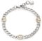 Leonardo Mora Armband aus Edelstahl 1 Stück, silberfarbenes Glieder-Armband mit Panzerkette und facettierten Glassteinen bicolor, Damenschmuck, 021772
