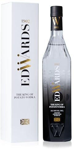 Edwards 1902 English Potato Vodka 70cl Classic Bottle White Gift Boxed (ABV 40% Alcohol) | Award Winning Vodka – Passed Meticulous Tests of Quality and Taste | Made Directly from Soil to Spirit