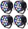 Btuty Le projecteur RGBW de la lampe d'étape de LED allume la lumière disco DMX512 automatique activée par le son de 12pcs LED 12W pour le club de mariage DJ Party Pub KTV, pack de 4 lumières