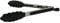 Fackelmann Multi-Purpose Kitchen Tongs PBT Length 28cm, Heat Resistant to 220C, Non-Stick Cookware Safe, Locking Mechanism, Scalloped Head, Dishwasher Safe, Silver & Black