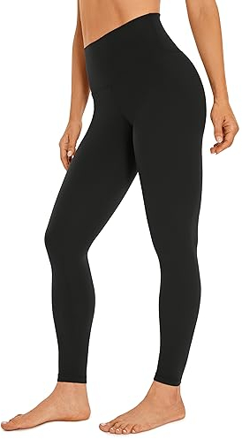 CRZ YOGA Butterluxe Damen High Waist Sport Leggings Blickdicht Yoga Leggins Sporthose Workout Gym Yogahose - 71cm Schwarz 40