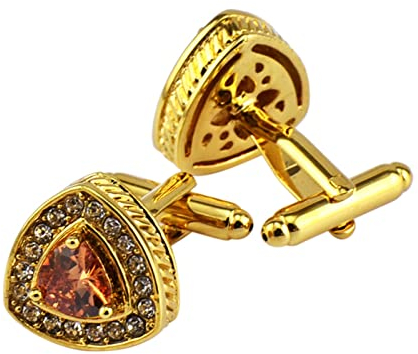 Whoiy Manschettenknöpfe Rosegold Gravur, Herren Schmuck Personalisiert Vergoldet Dreieck Zirkonia für Männer Kostenlose Gravur mit Schmuck Box