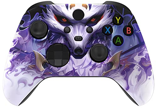 eXtremeRate Coque de Remplacement pour Xbox Séries X/S, Coque Avant Customisée pour Xbox Séries X/S Manette, Renard à Neuf queues