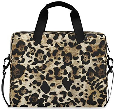 Sacoche pour ordinateur portable pour homme et femme, motif léopard animal, avec bandoulière pour ordinateur portable de 14/15,6/16, sacoche pour voyage, travail, bureau, multicolore, Taille unique
