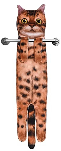 AGRIMONY Lustige Katzen Handtücher für Küche und Badezimmer - Katze Deko Hängende Handtuch Waschlappen Muttertagsgeschenk Ostern Einweihungsgeschenk Geburtstagsgeschenk - Geschenke für Frauen