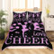 Jubelnde Mädchen Bettwäsche 200x200 Jubel Sport Bettbezug für Cheerleader Geschenke Teenager Mädchen Gymnastik Trainer Rosa Lila Glitter Pailletten Bett Set Herz Sterne Muster Bettwäsche Set 3 Stücke
