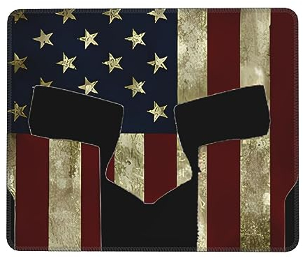 Mauspad mit USA-Flagge, amerikanischer Spartaner, bedruckt, wasserdicht, Schreibtischunterlage, Laptop, Schreibtisch, Schreiben, Büro, Mauspad für Laptop, Gaming, Zuhause, 25,4 x 30,5 cm