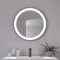 Loevschall Libra Modernes Badspiegel mit Beleuchtung, Spiegel Rund 60 cm, Smart Mirror mit Touch-Schalter, Schwarzer Rahmen, Badezimmer Spiegel mit 5 cm LED Lichtfield, Helligkeit Dimmbar, CRI > 90