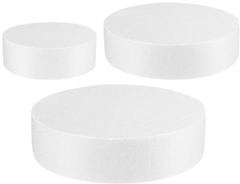 Set of 3 Round Foam Cake Models 3 Tiers 5/10/15Cm Faux Cake for Wedding, Birthday, and DIY Craft Decoration