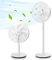 Aigostar Standing Fan Pedestal Fan, 16 Electric Oscillating with Height Adjustable, 3 Speeds, 7-Blade, Ideal for Home and Office, 45W, White - Brisk 01I36