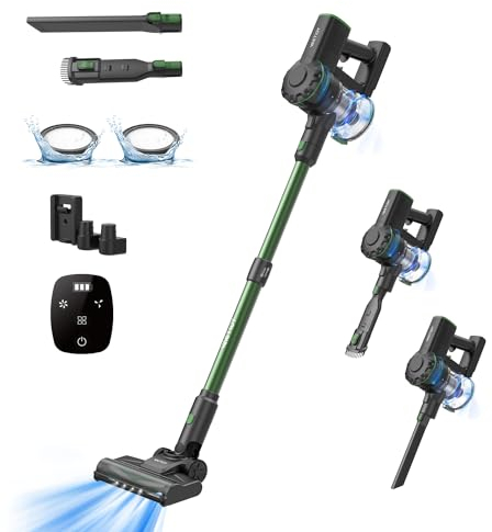 Vactidy V9Pro 30Kpa Aspiradora sin Cable, HyperMotor™ 200W Motor sin escobillas,Aspiradora Escoba sin Cable,Autonomía de 45 Mins,4-en-1 Aspirador Vertical para Mascota, Suelo