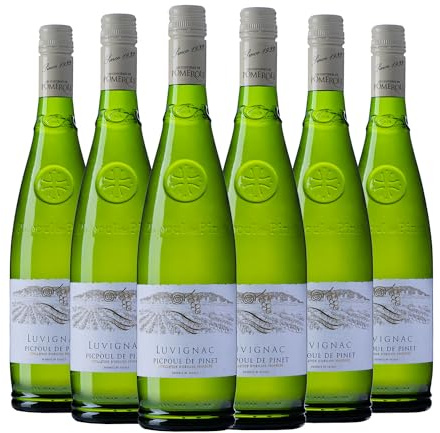 Luvignac Picpoul de Pinet St Clair | Crisp, Fruity Refreshing French White Wine 6 x 75cl Bottle | 13% ABV