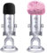 VIZEMO 2 PCS Microphone Foam Microphone Windscreen with Furry Windscreen Muff - Mic Wind Cover Pop Filter for Blue Yeti, Blue Yeti Pro USB Microphone (2 Pack) (Fuzzy-Pink+ Black Foam)