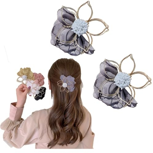 Metall-Blumen-Haarspange, einzigartige Haarspangen, niedliche und auffällige Blumen-Haarspange, Blumenkrallen-Clip (C+C)