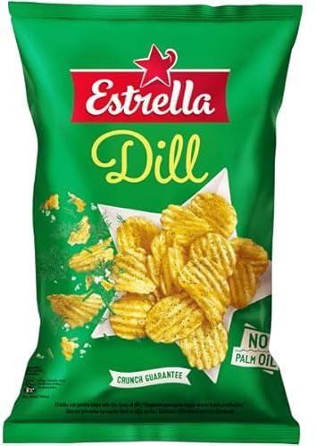 Estrella Dill Flavoured Crisps 130g | No Palm Oil | Pack Of 2