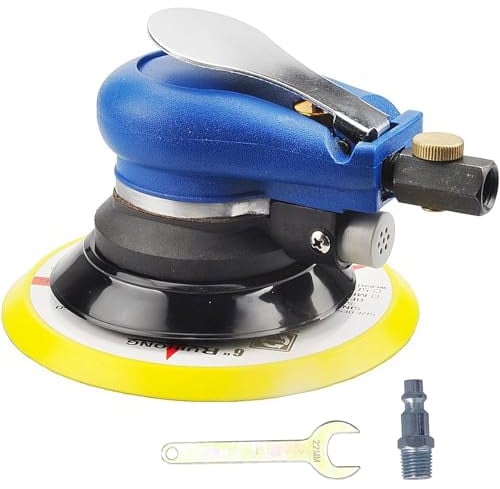 Levigatrice Eccentrica Pneumatica Orbitale ad Aria Compressa, Disco Ø125mm (5“), Lucidatrice Multisabbiatrice a Doppia Azione, Rotazione 10000 Giri/Min, Levigatrici con Regolazione Della Velocità
