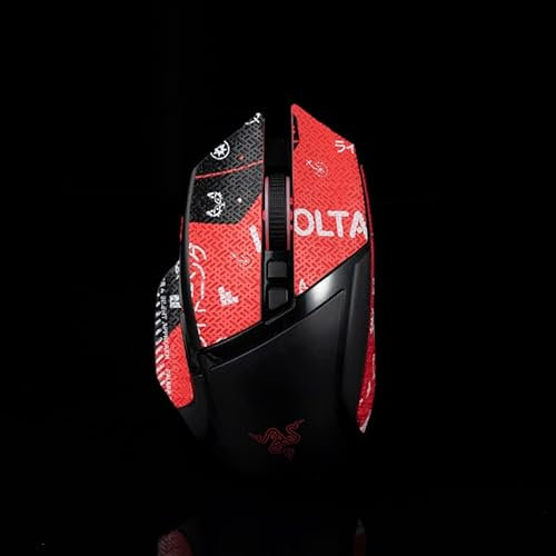 Ruban adhésif pour souris compatible avec Razer Basilisk V2 Ultimate X HyperSpeed Mouse antidérapant, absorbant la transpiration, autocollant pré-découpé en peau de lézard haute performance
