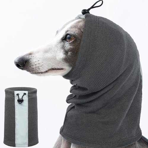 Ear Cover for Dogs, Noise Cancelling Ear Muffs for Dogs Firework Head Band with Reflective Strips(Grey, M)