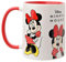 Widdop and Co. - Tazza Disney Minnie - Tazza da tè e caffè in gres smaltato rosso/bianco con icone e cattivi - Licenza ufficiale Disney Merchendise (325 ml).