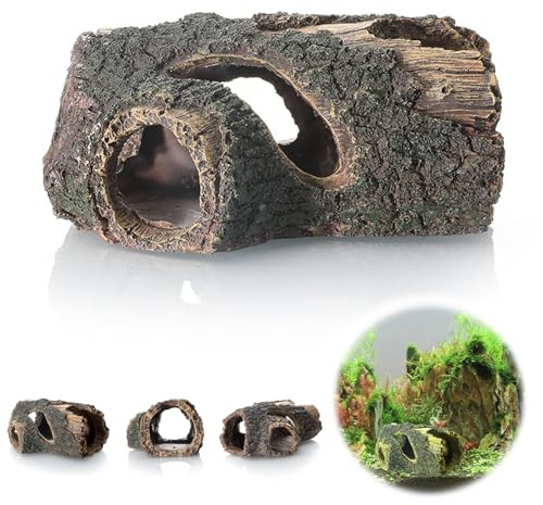Fine jade2 Aquarium-Höhle aus Kunstharz Betta-Holzscheit Harz Höhle Aquarium Deko für Polyresin Landschaft Aquarium Dekoration Versteck Höhle für Fische(21*13*9 cm)