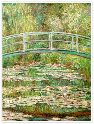 Brücke über den Seerosenteich, 1899 Poster von Claude Monet 90 x 120 cm Grün Wandbilder Wanddeko